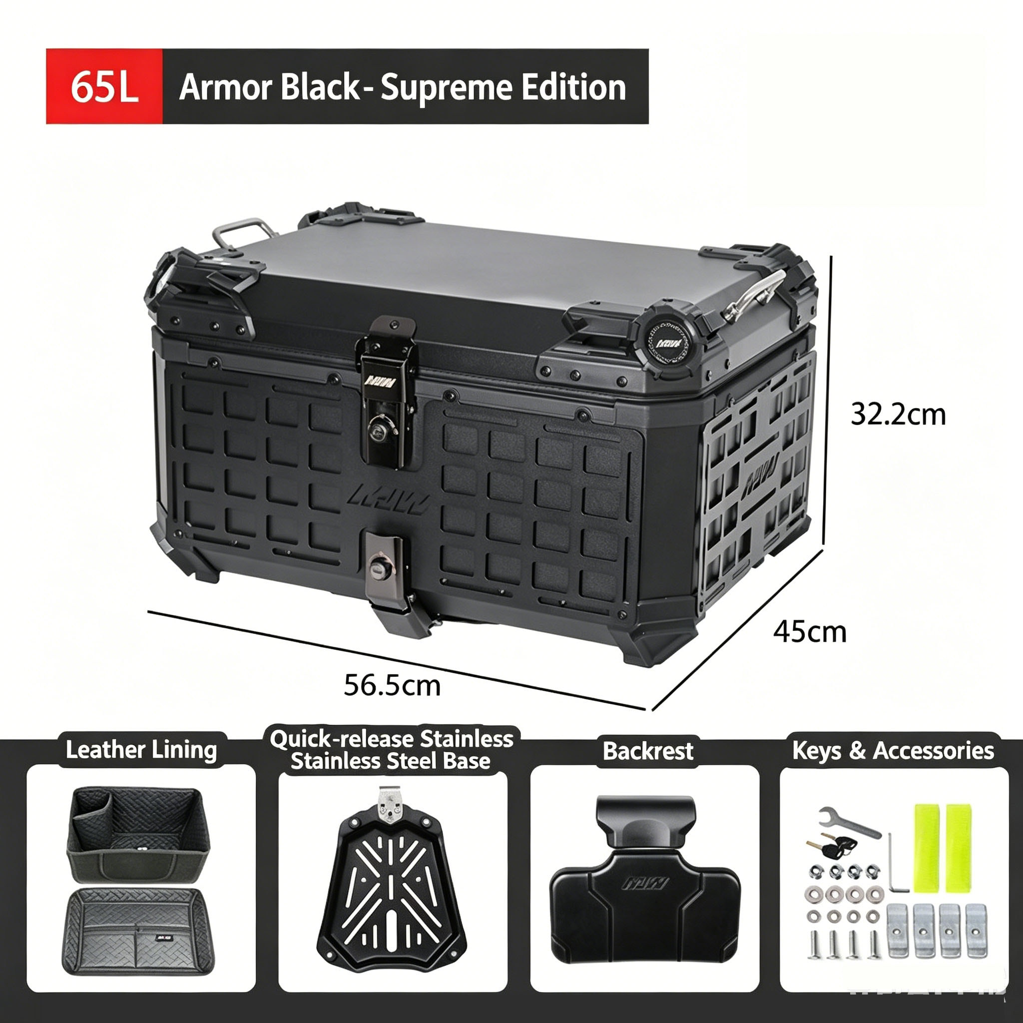 65L Motorcycle Rear Top Box Mo - مراجعة Camping Quad وسعره