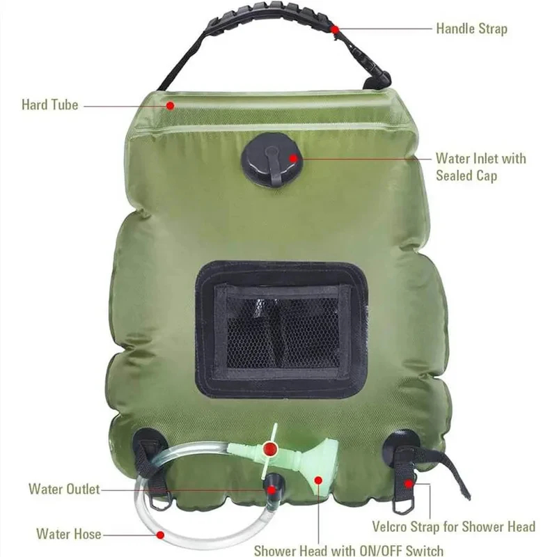 20L Solar Heating Camping Show - مراجعة Outdoor Camping Hot Water Shower وسعره