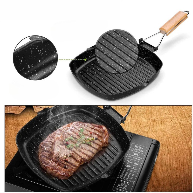 Square Grilling Skillet Steak  - مراجعة Outdoor Camping Griddle وسعره