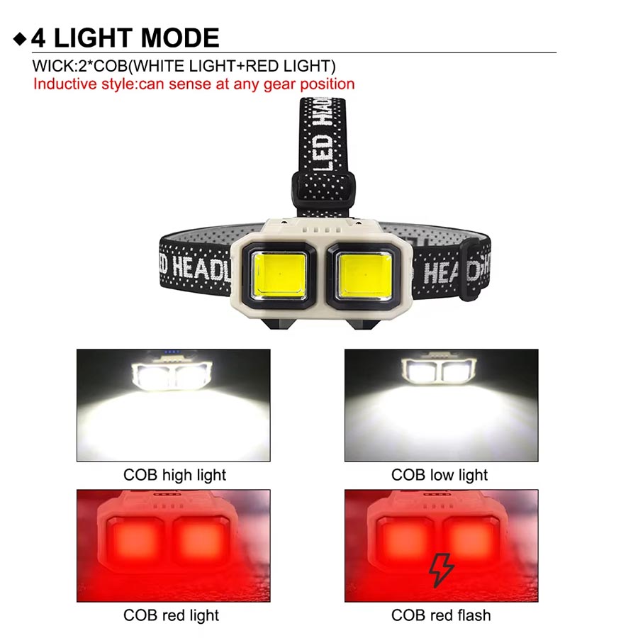 COB LED Headlamp Rechargeable  - مراجعة Outdoor Camping Jobs وسعره