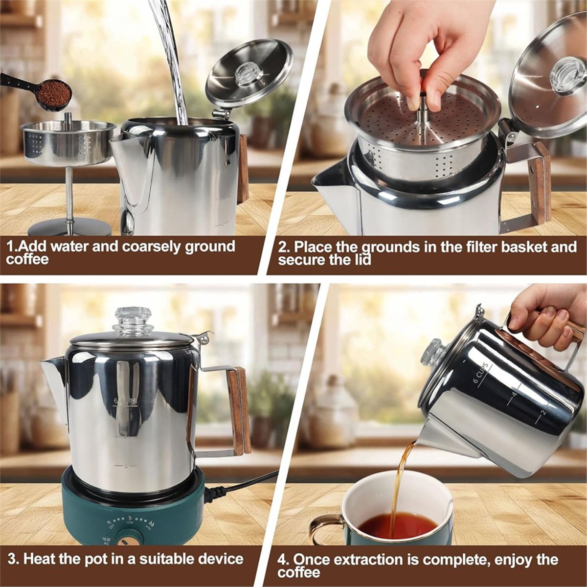 6 Cup Percolator 304 Stainless - مراجعة Camp Percolator Coffee وسعره