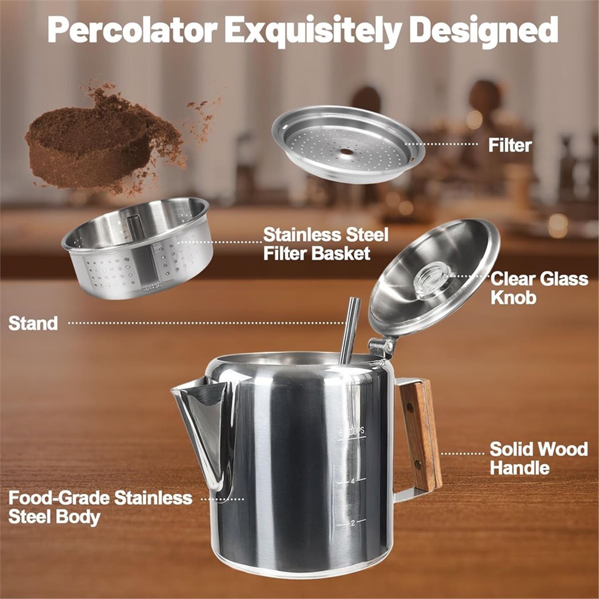 6 Cup Percolator 304 Stainless - مراجعة Camp Percolator Coffee وسعره