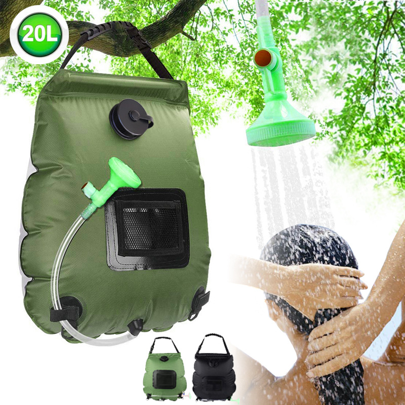 Camping Shower Bag 20L Solar H - مراجعة Outdoor Camping Hot Water Shower وسعره