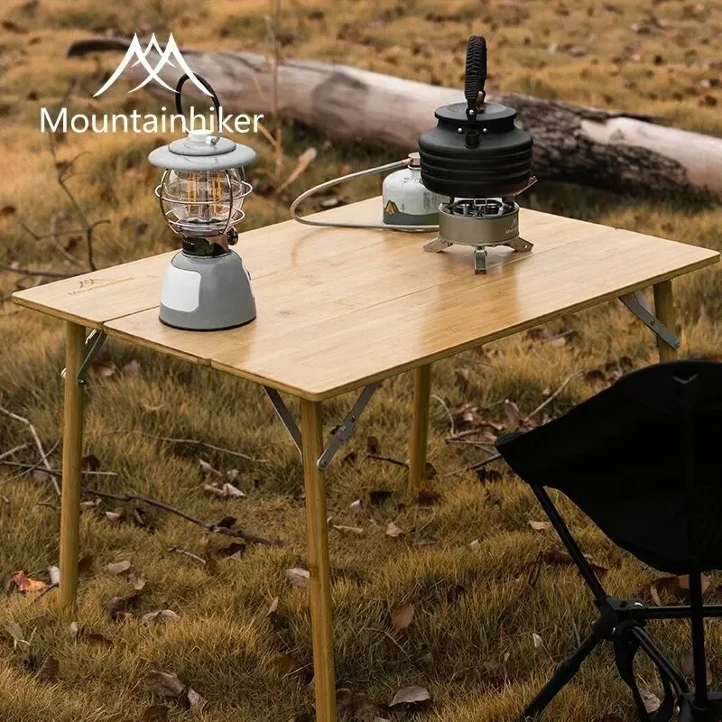 MOUNTAINHIKER 2/3 Bamboo Foldi - مراجعة Outdoor Camping Table With Storage وسعره
